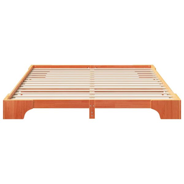 vidaXL Bedframe Bruin 200 x 210 cm Massief grenenhout