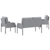 vidaXL Sofa-Sets 3 pcs Lichtgrijs 115 x 56 x 80 cm Multiplex