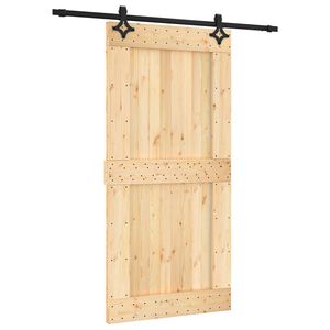 vidaXL Schuifdeur 100 x 210 cm Massief Grenenhout (Niet-Behandeld)