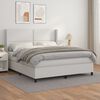 vidaXL Boxspring met matras kunstleer wit 180x200 cm