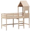 vidaXL Halfhoogslaper met ladder en bedhuis grenenhout 90x190 cm