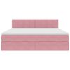 vidaXL Opbergbed met LED met matras met LED Roze 180 x 200 cm Fluweel