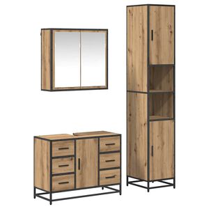 vidaXL Badkamermeubelset 3 st Artisan Eiken 80 x 33 x 60 cm