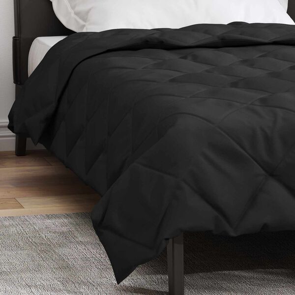 vidaXL Vol jaar dekbed Zwart 220 x 135 cm Microfiber
