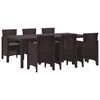 vidaXL Tuin eettafelset 7 st Bruin Polypropyleen