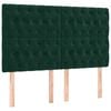 vidaXL Hoofdbord donkergroen 144x7x118/128 cm fluweel