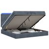 vidaXL Ottoman Bed met Matrassen en LED Donkergrijs 200 x 200 cm
