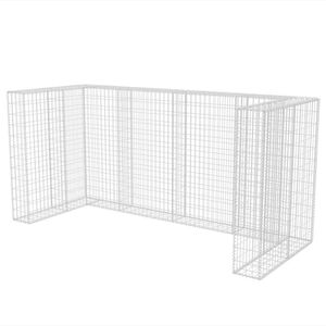 vidaXL Schanskorf drievoudige vuilnisbak ombouw 250x100x120 cm staal