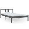 vidaXL Bedframe massief hout grijs 100x200 cm