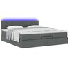 vidaXL Ottoman bed met matrassen en LED's 200x200cm stof donkergrijs