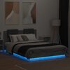 vidaXL Bedframe met hoofdbord en LED-verlichting betongrijs 120x200 cm