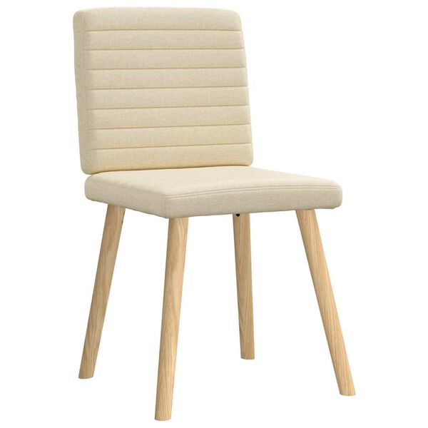 vidaXL Eetkamerstoelen 6 st stof cr&egrave;mekleurig
