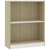vidaXL Boekenkast 60x24x76 cm bewerkt hout wit sonoma eikenkleurig