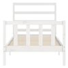 vidaXL Bedframe met hoofdbord massief hout wit