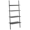 vidaXL Ladderrek met 4 schappen 64x34x150,5 cm zwart