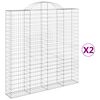 vidaXL Schanskorven 2 st gewelfd 200x30x200/220 cm ijzer