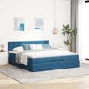 vidaXL Ottoman bed met matras en LED's 180x200 cm fluweel donkerblauw