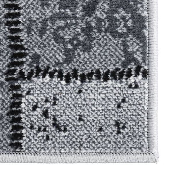 vidaXL Tapijtloper 80x250 cm BCF grijs met blokpatroon