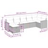 vidaXL 7-delige Loungeset met kussens poly rattan grijs