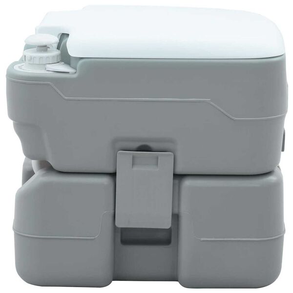 vidaXL Camping Toilet Grijs en Wit 41,5 x 36,5 x 37,5 cm Polyetheen
