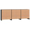 vidaXL Dressoir 3 pcs Zwart Eiken 70 x 41 x 75 cm Bewerkt hout