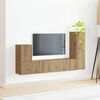 vidaXL Tv-meubelset Wandgemonteerd 3 pcs Artisan Eiken Bewerkt hout