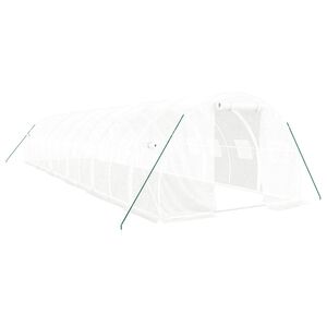 vidaXL Tuinkas met stalen frame 36 m&sup2; 12x3x2 m wit