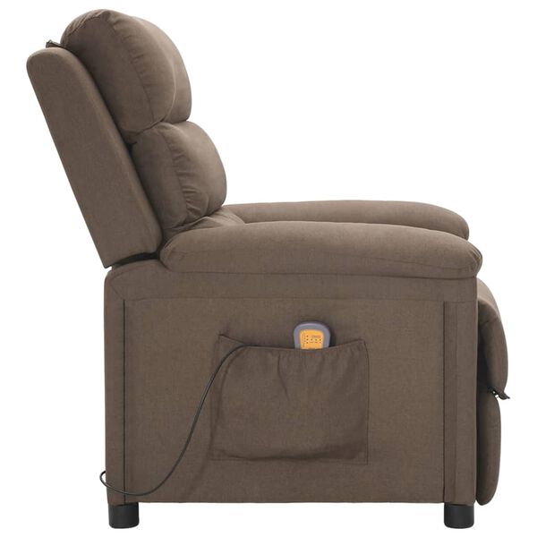 vidaXL Massagestoel stof taupe