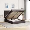 vidaXL Ottoman bed met matras en LED's 140x200cm stof donkerbruin