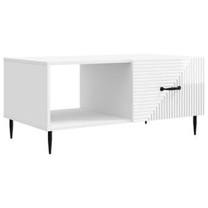 vidaXL Salontafel Hoogglans Wit 90 x 50 x 40 cm Bewerkt hout
