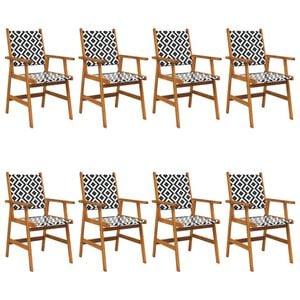 vidaXL Tuinstoelen 8 stuks massief acaciahout