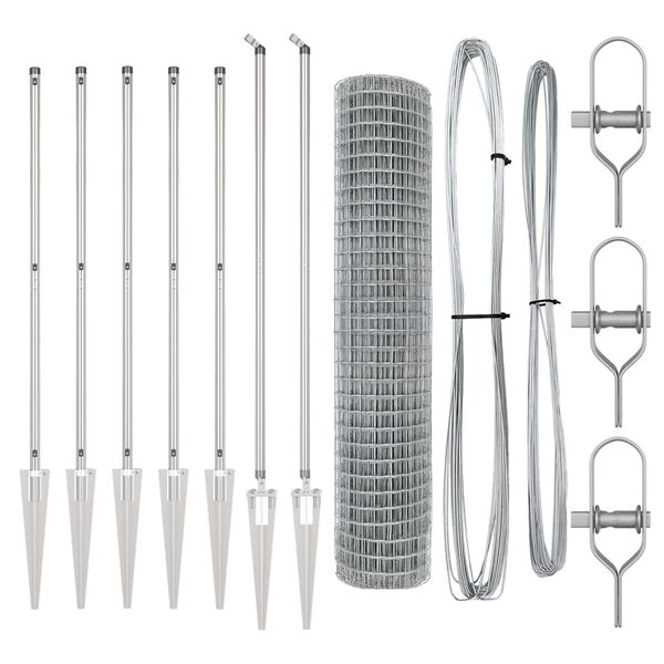 vidaXL Hek met Paal Zilver 1,5 x 10 m Staal