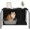 vidaXL Kattenhuis Zwart 85 x 55 x 50,5 cm Bewerkt hout