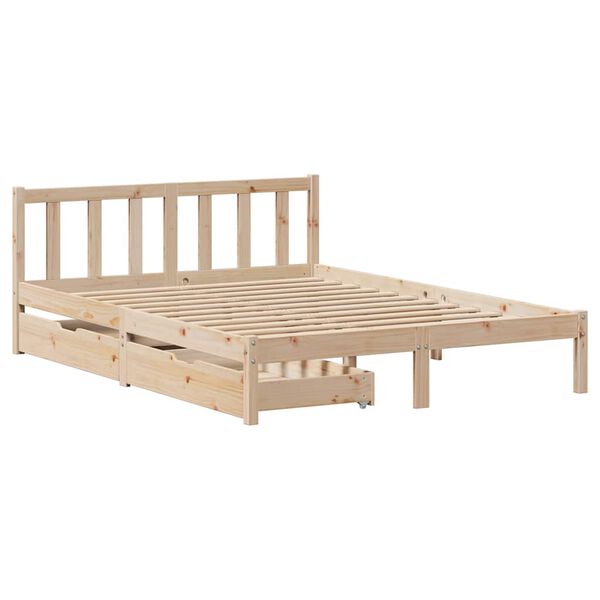vidaXL Bedframe zonder matras massief grenenhout 140x190 cm