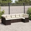 vidaXL Tuin Sofa Set met kussen met opslag 7 pcs Bruin Poly riet