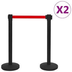 vidaXL Afzetpalen 4 st met banden ijzer zwart