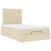 vidaXL Ottoman bed met matras 120x190cm stof cr&egrave;mekleurig