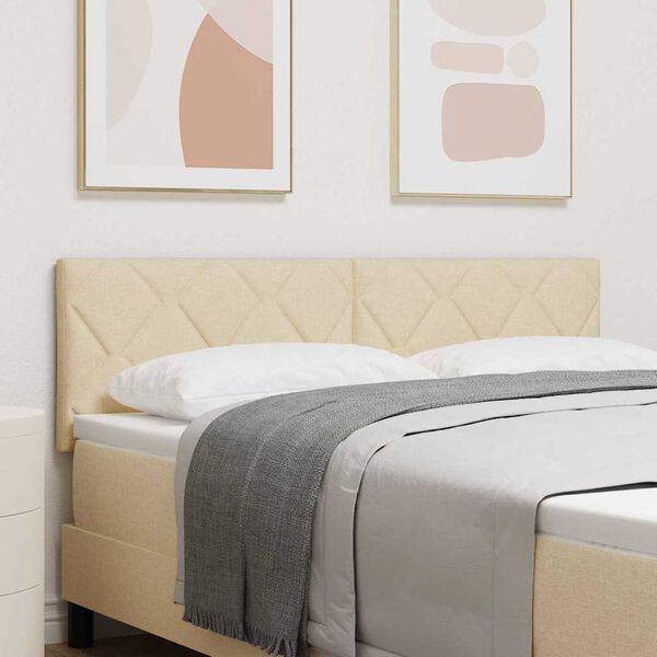 vidaXL Hoofdbord Cr&egrave;me 144 cm Stof