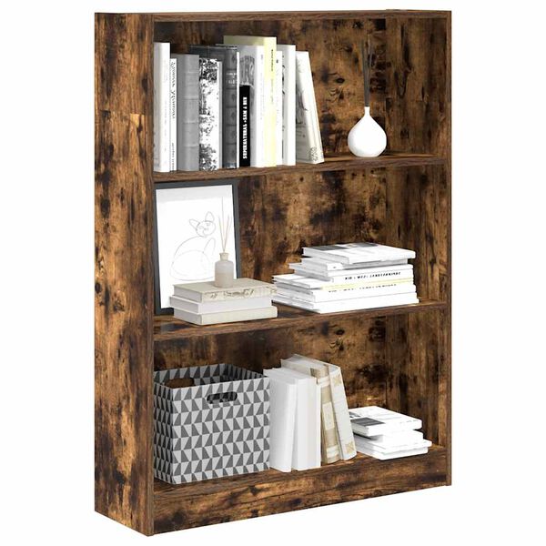 vidaXL Boekenkast 80x24x109 cm bewerkt hout gerookt eikenkleurig