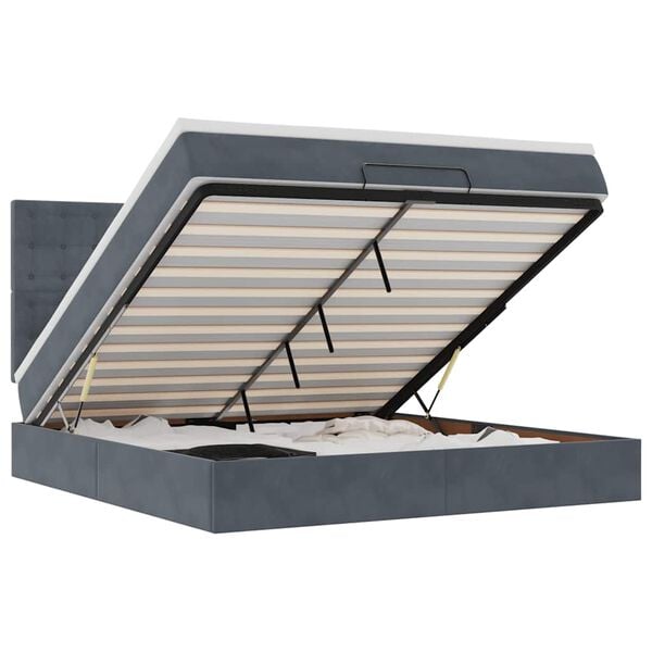 vidaXL Ottoman bed met matrassen en LED's 180x200cm fluweel