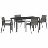 vidaXL Tuin eettafelset 5 st Grijs Gepoedercoat staal