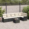 vidaXL Tuin Sofa Set met kussen 7 pcs Zwart poly rattan