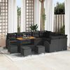 vidaXL Tuin Sofa Set met kussen met opslag met kussen 13 pcs Zwart