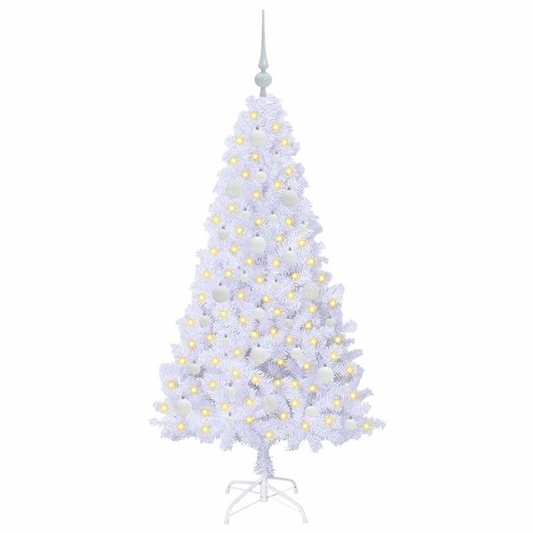 vidaXL Kunstkerstboom met 150 LED Wit 150 cm PVC en staal
