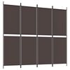 vidaXL Kamerscherm met 4 panelen 200x180 cm stof bruin