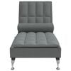 vidaXL Massage chaise longue met bolster stof donkergrijs