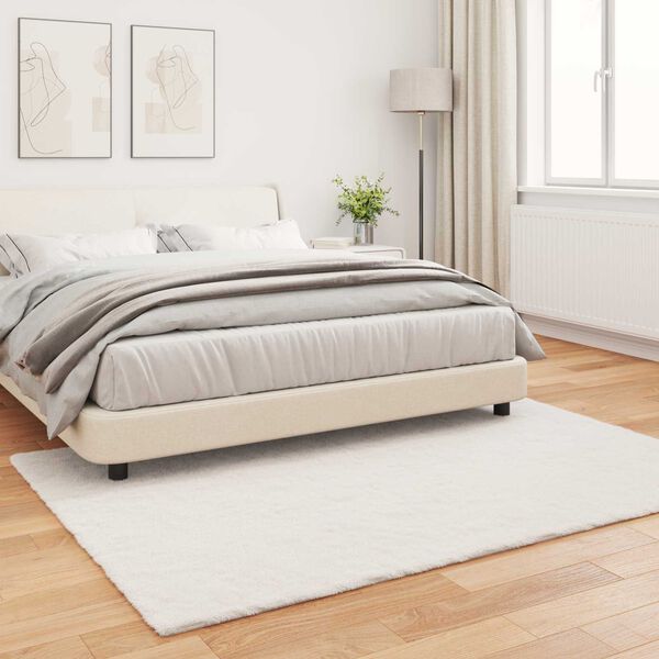 vidaXL Nep Konijnenbont Tapijt Olite Cr&egrave;me 120 x 170 cm Polyester