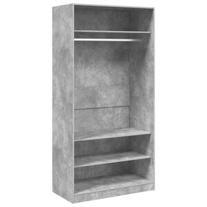 vidaXL Kledingkast 100x50x200 cm bewerkt hout betongrijs