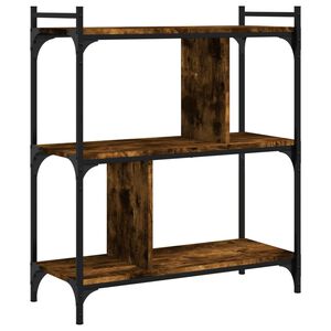 vidaXL Boekenkast 3-laags 76x32x88 cm bewerkt hout gerookt eikenkleur