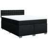 vidaXL Boxspring met matras stof zwart 140x190 cm